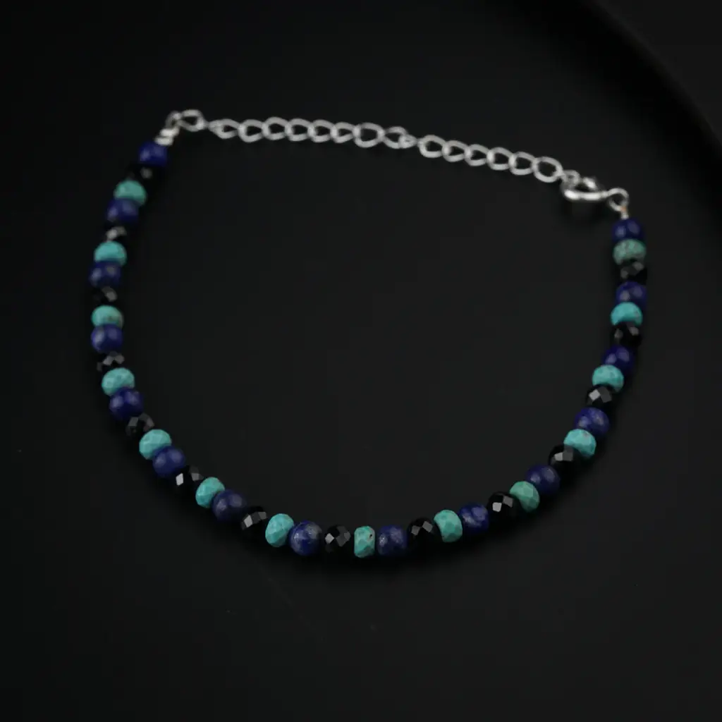 Semi Precious Stones Beaded Evil Eye Bracelet : 95740055