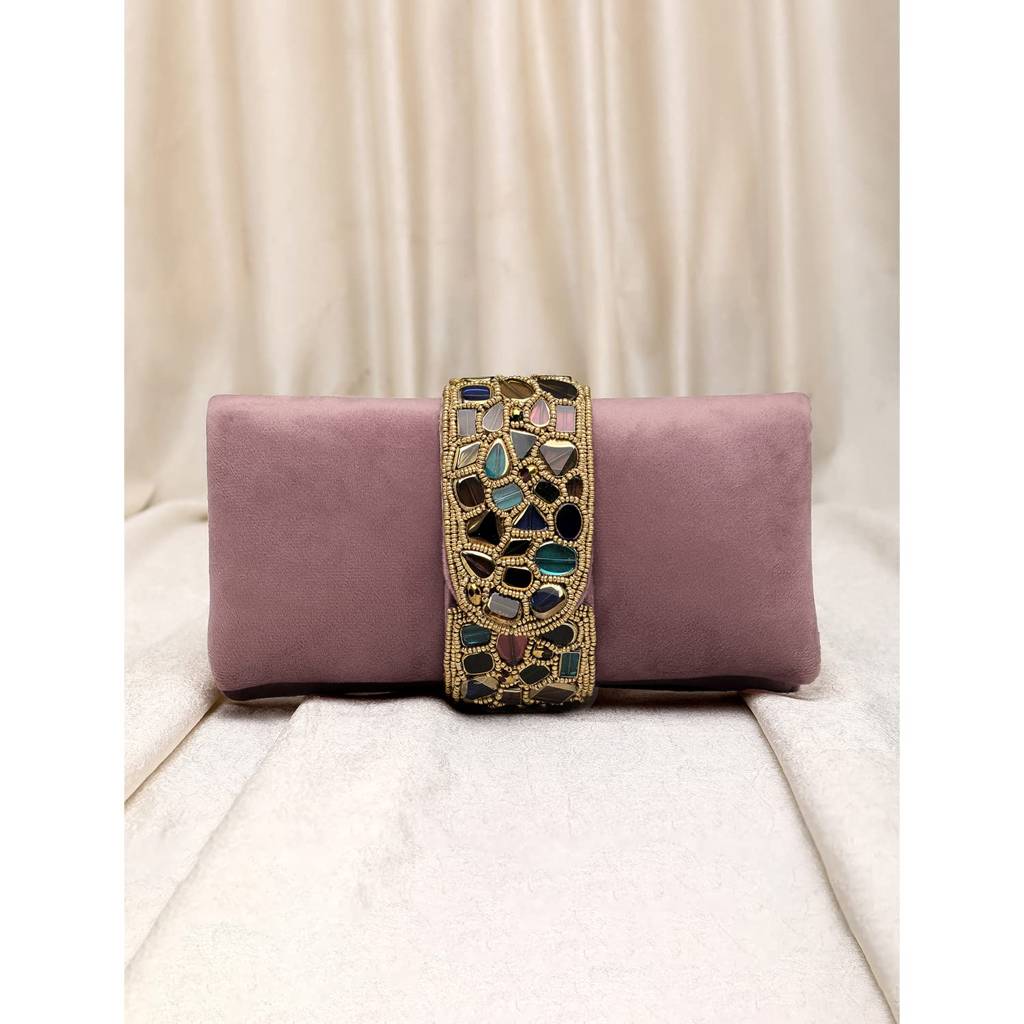 Clutch Purses For Women Handmade Evening Sling Handbag Stylish Bridal Fashion Clutch Bag For Girls (C118Bl) : C118PK