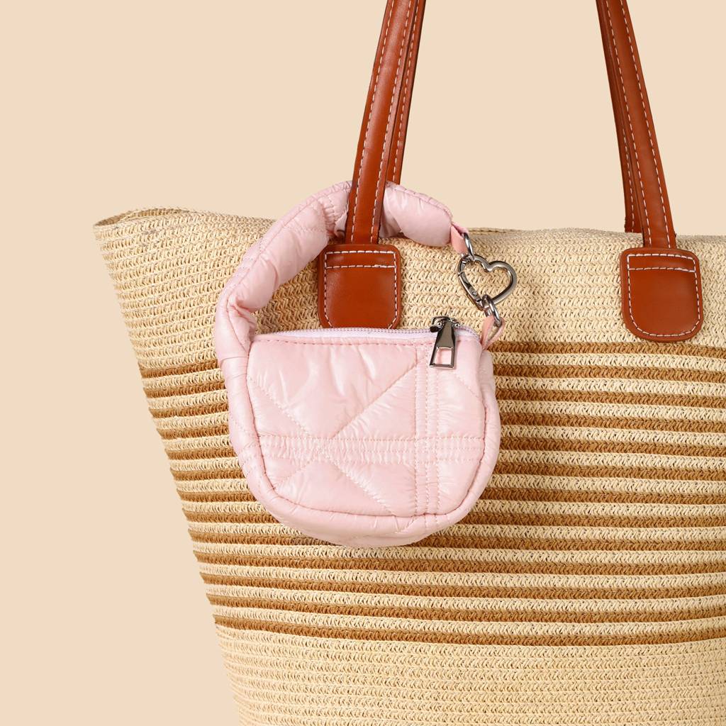 Mini Quilted Puff Bag Charm : C-BG-0091-PK