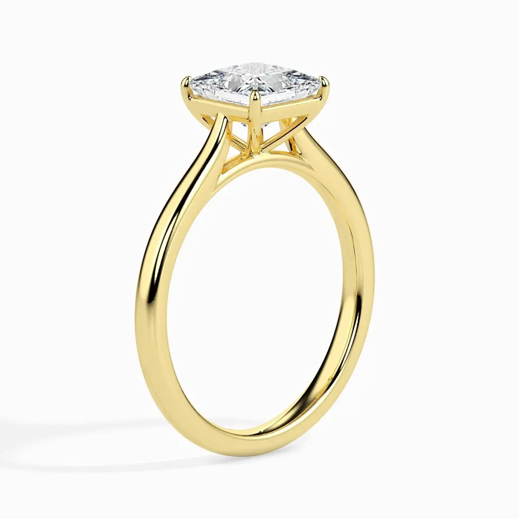 1 Carat Princess Solitaire Ring : 09kRoseZNR83F10