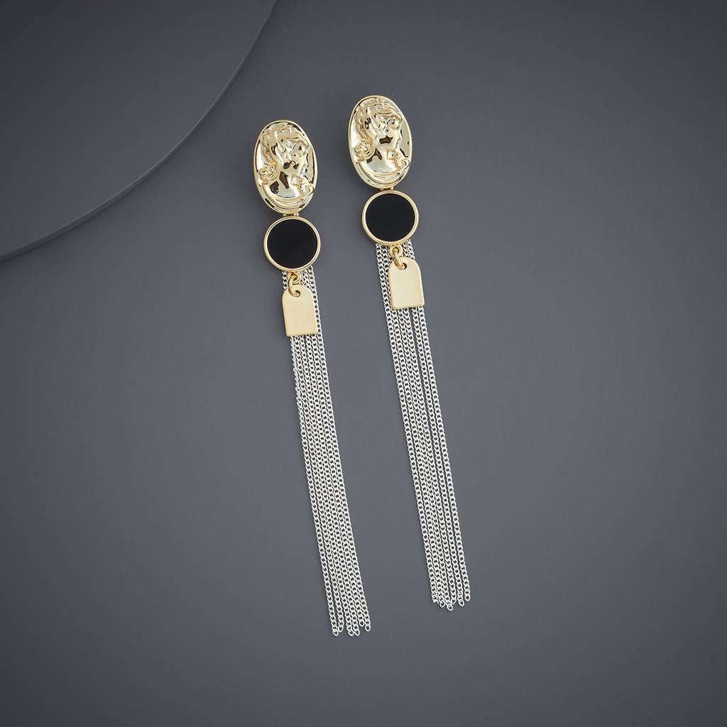 Black Rhodium-Gold - Plated Casual Wear Trendy Earring - 439092 : 439092