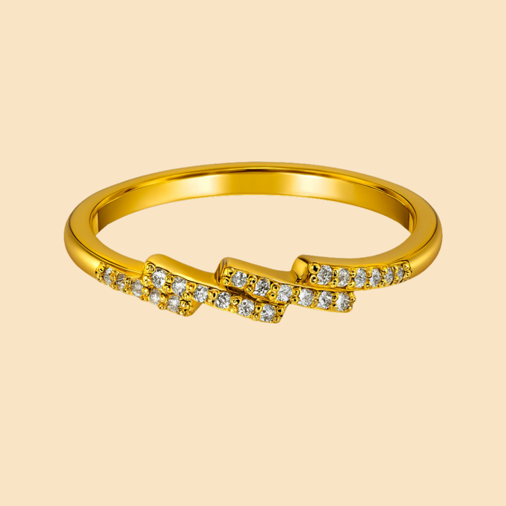 22K Gold Vermeil |Trinity  Ring| Pure 925 Sterling Silver With The Thickest Gold Layer : TSRI-TRI-17-22K-11069