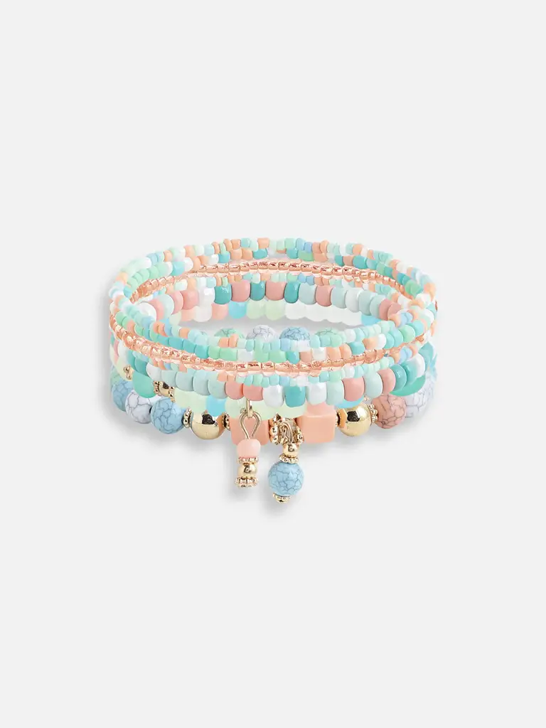 Set Of 8 Beaded Wraparound Bracelets : SOHBRC9945