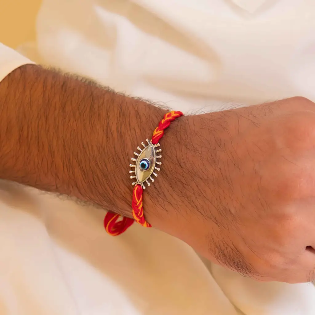 925 Sterling Silver Adya Netra Evil Eye Rakhi : SRK202518