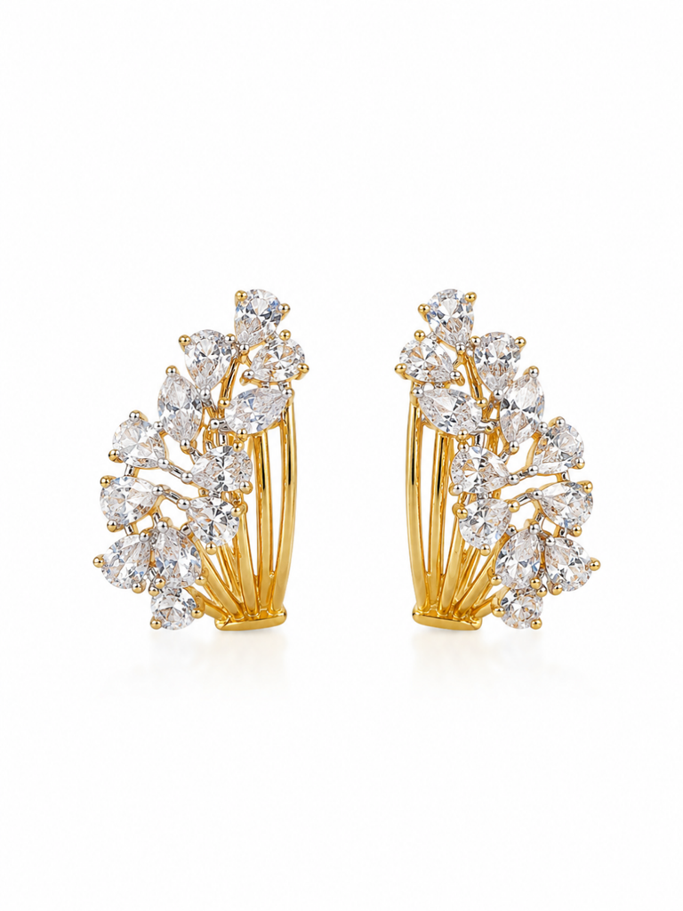 Pear Shaped Diamond Hoop Earrings : YI24A1022E