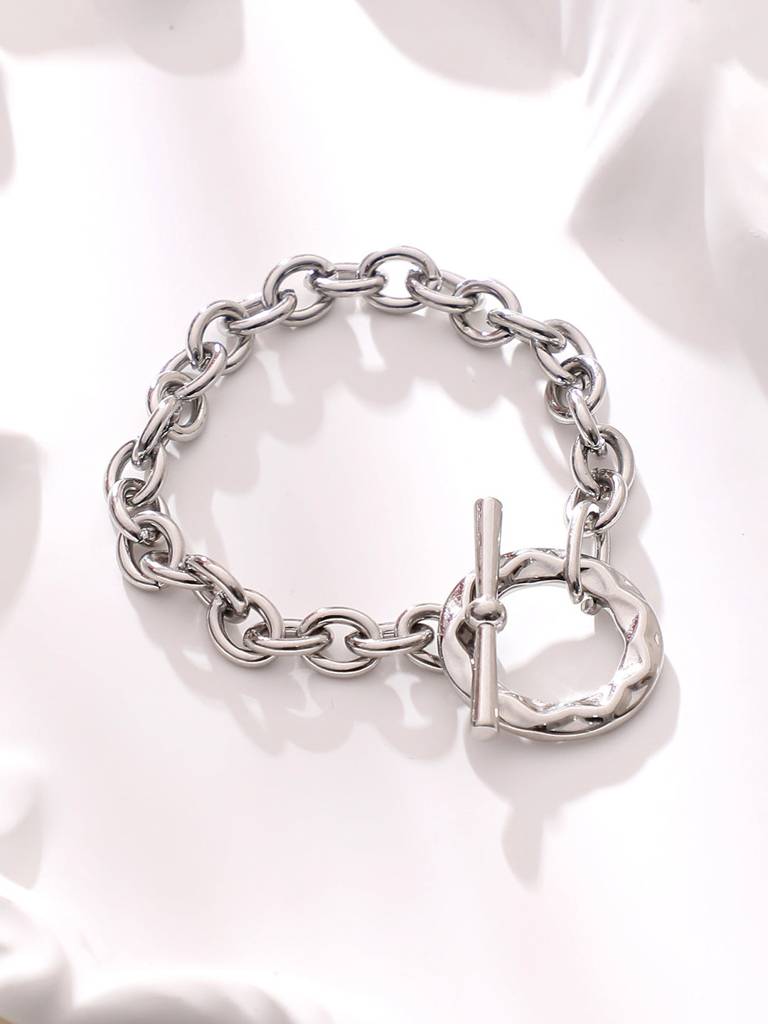 Men'S The Sol Halo Link Bracelet - Metallic Silver : SOHIBR6305
