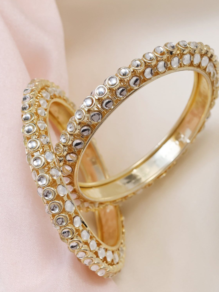 Matt Gold Kundan Pacheli Bangles : KBN125