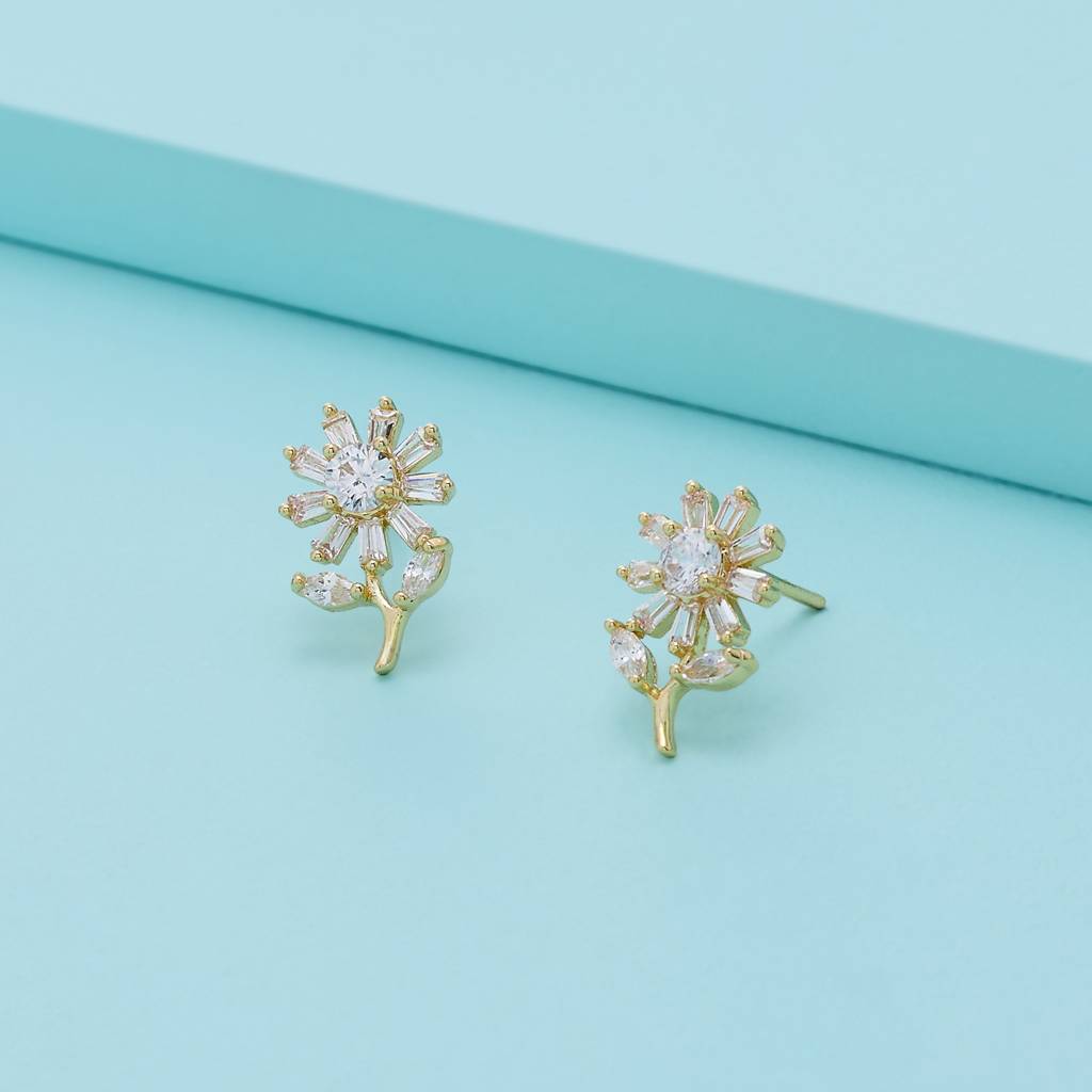 White Gold - Plated Casual Wear Trendy Zircon Earring - 460382 : 460382