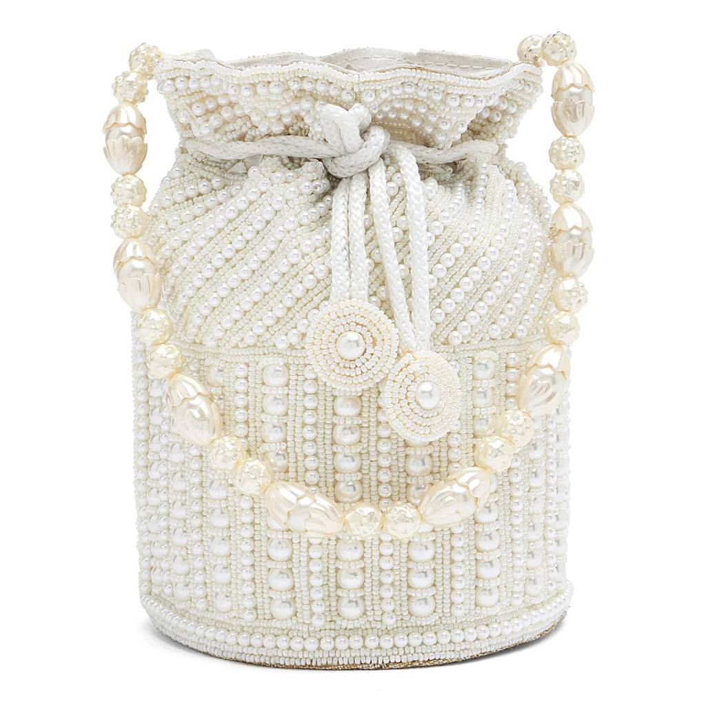 Potli Bags For Women Evening Bag Clutch Ethnic Bride Purse With Drawstring(P98C) : P98W