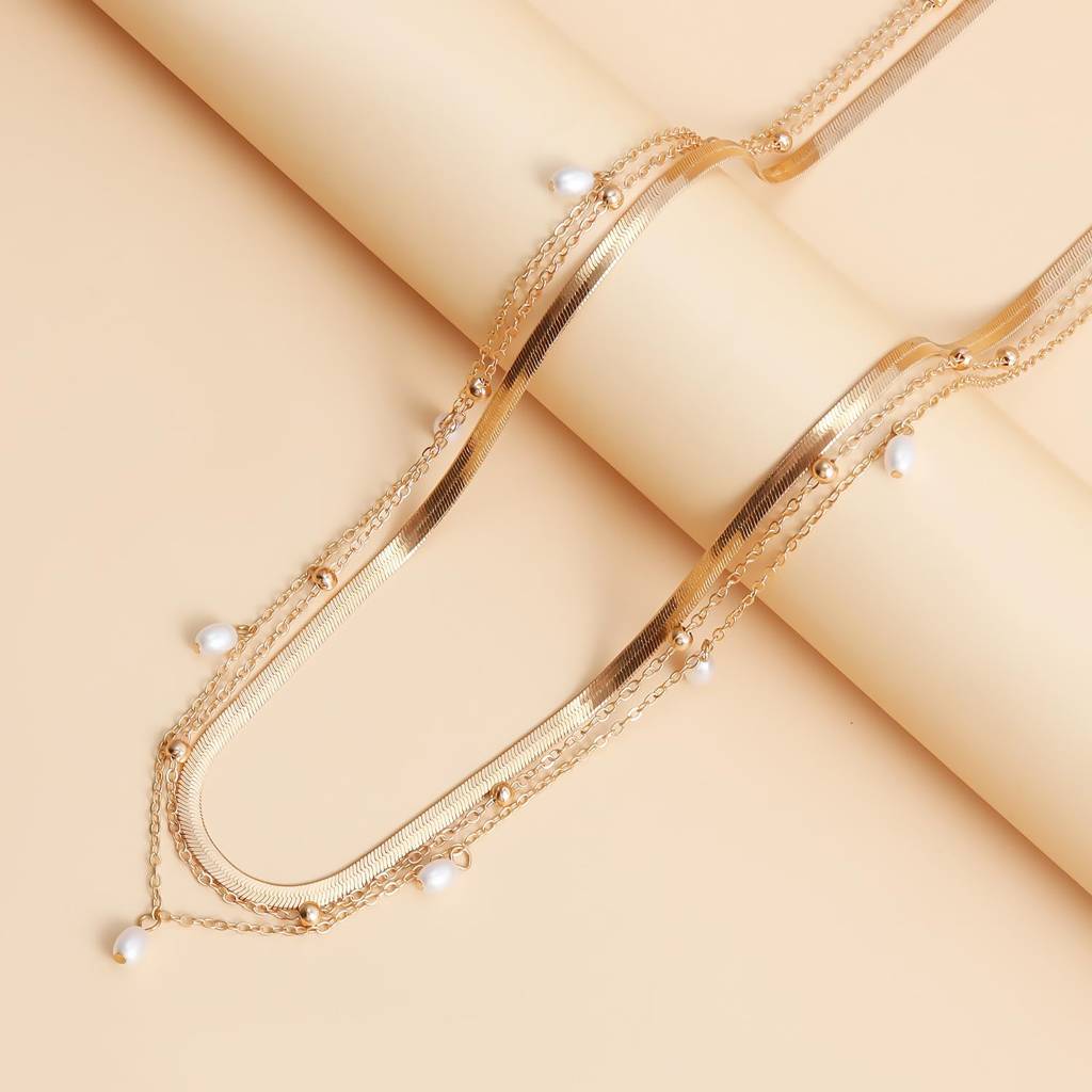 Gold Plated Pearl Studded Contemporary Belly Chain Kamarbandh Jewellery For Women & Girls : PX9BCH062G