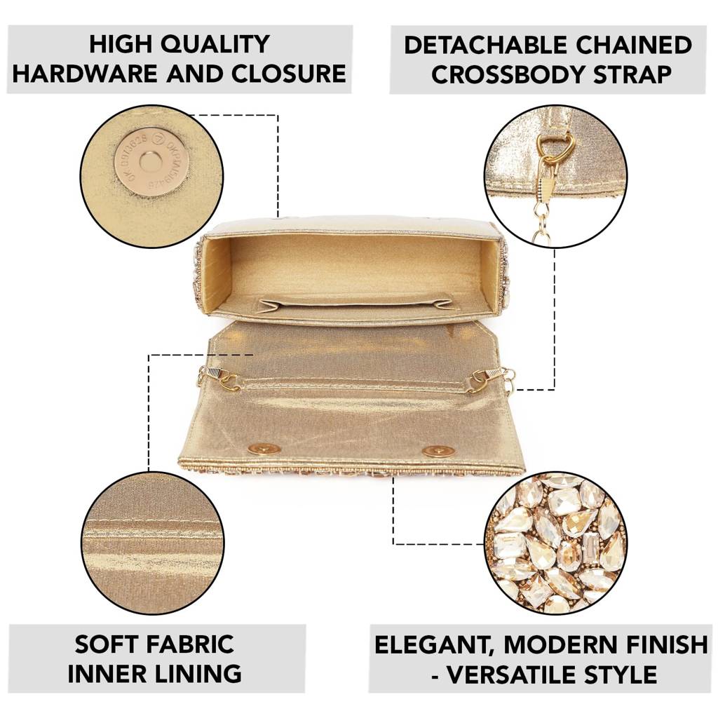 Clutch Purses For Women Wedding Handmade Evening Handbags Party Bridal Clutch : C100G