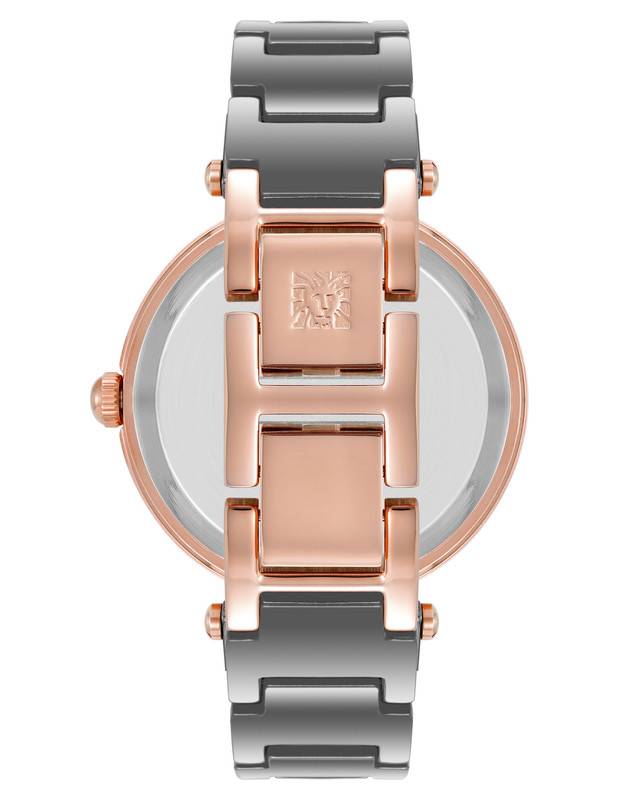 Women'S Genuine Diamond Dial Ceramic Bracelet Watch,Taupe/Rose Gold : AK_1018TPRG