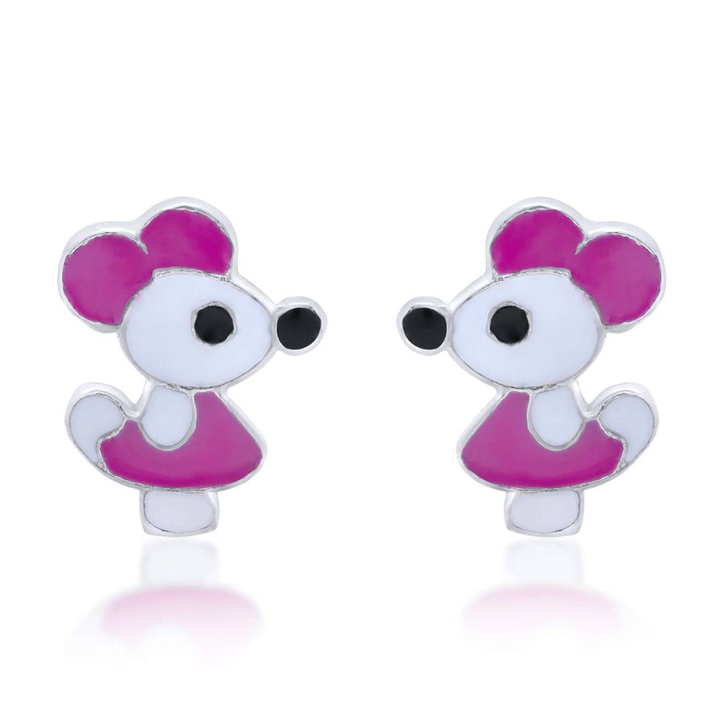 Little Mouse 925 Sterling Silver Stud Earrings For Kids : NERWW01400224