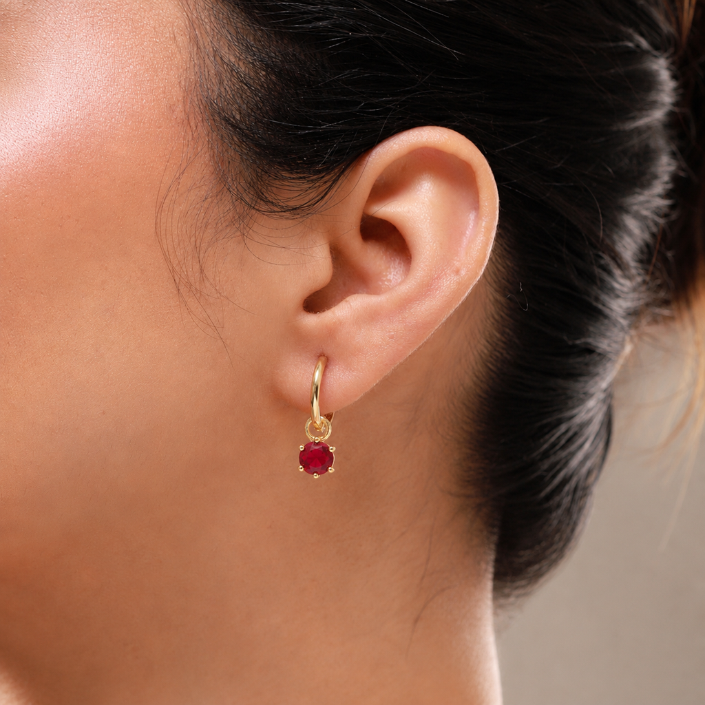 Trendy Golden Multi Charm Hoop Earrings : 8905124584950