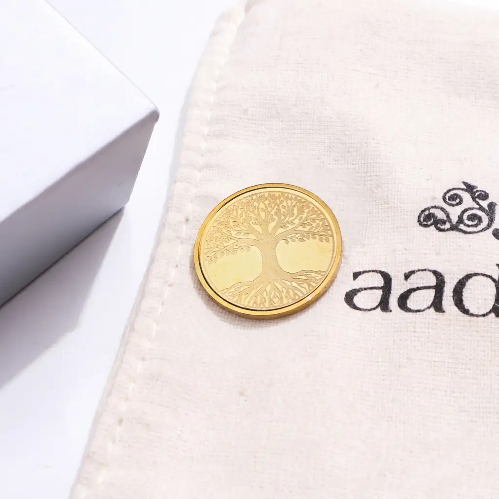 Tree Of Life (Kalpavriksha) Silver Coin | 22K Gold Plated : 71516055