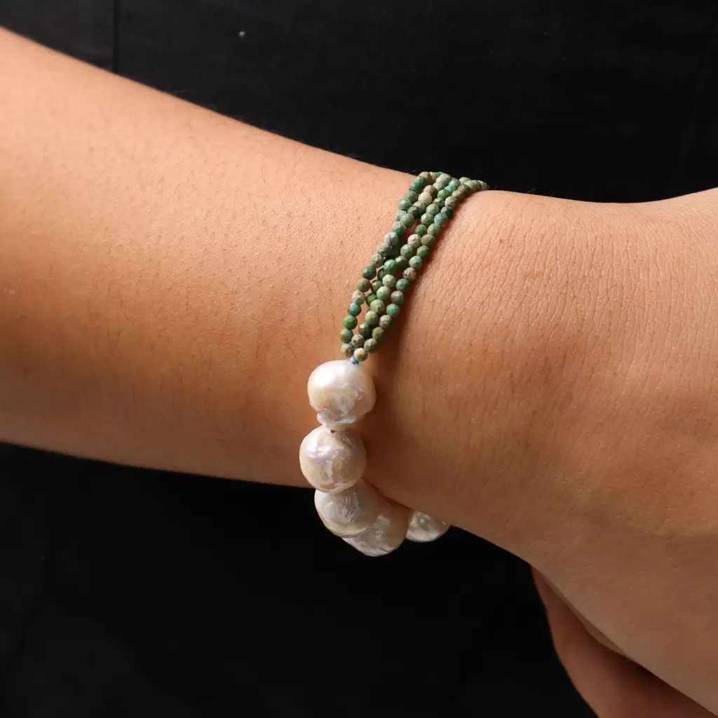 Firoza & Fresh Water Pearl Bracelet : 91970967