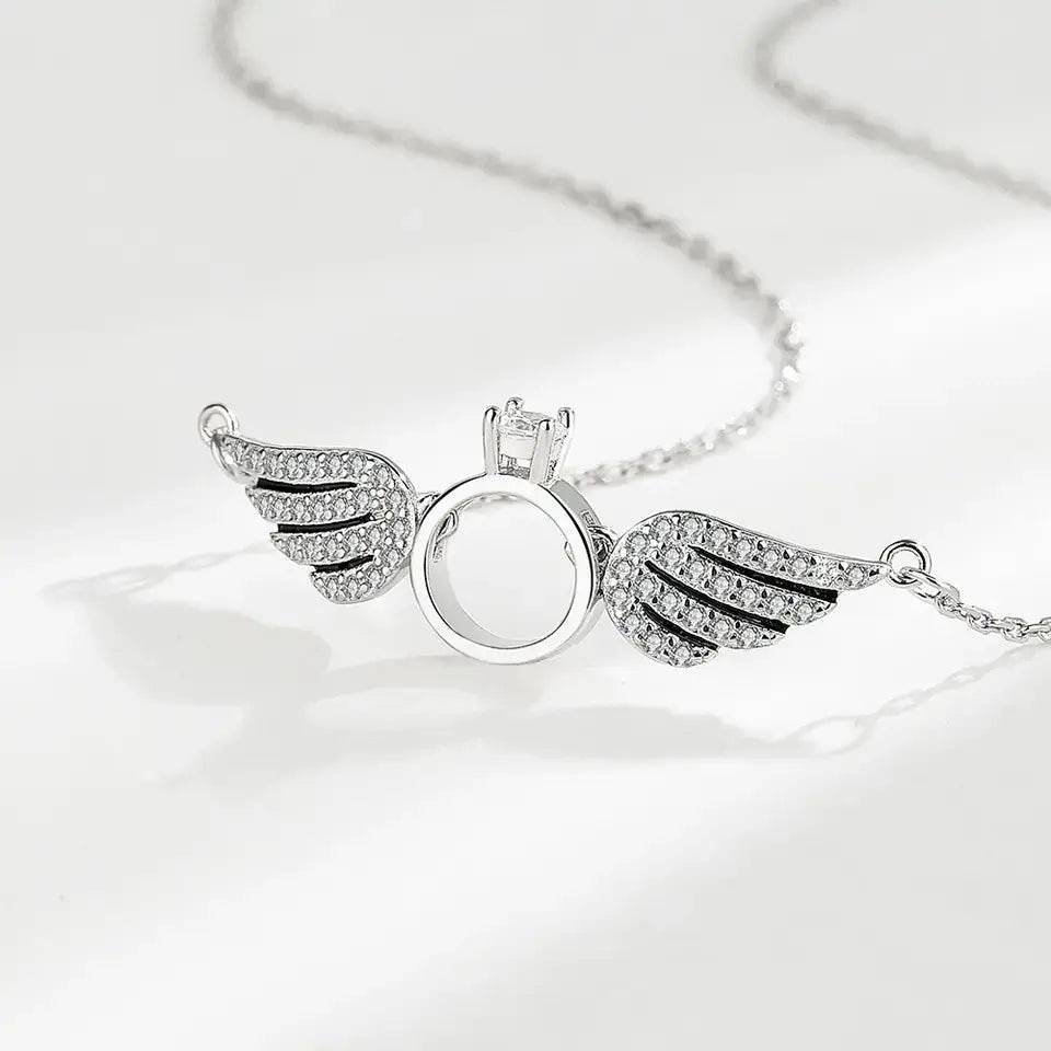 Angel Wings Necklace - Silver : NS10900