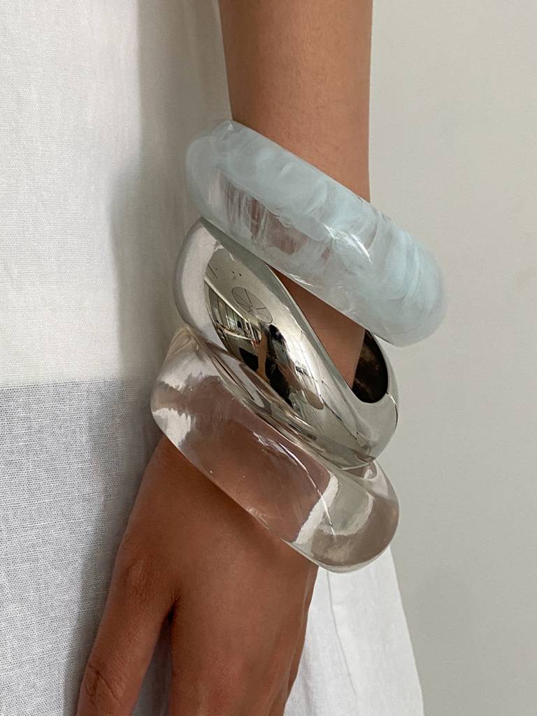 Set Of 3, Chunky Oversized Bold Acrylic Resin Bangles : ASX1225B7125BTSC3