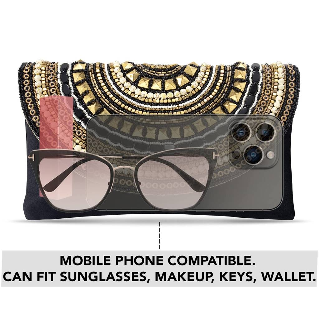 Clutch Purses For Women Wedding Handmade Evening Handbags Party Bridal Clutch (C12Bl) : C12BL