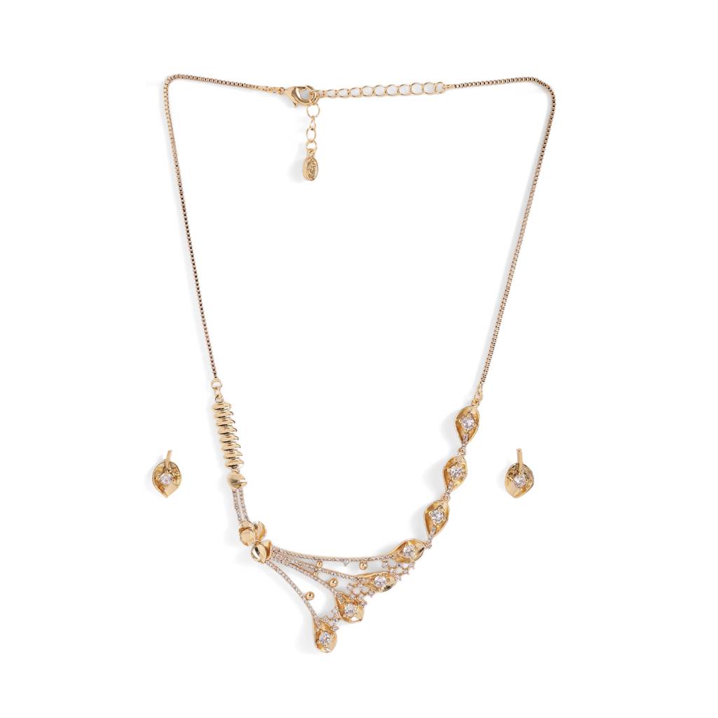 Cz Necklace Set Minimal Pendant Style Jewellery  For Women : AD-950-IGWE-NKER