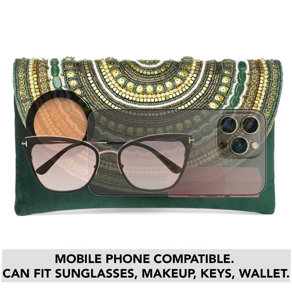 Clutch Purses For Women Wedding Handmade Evening Handbags Party Bridal Clutch (C12Bl) : C12GRN