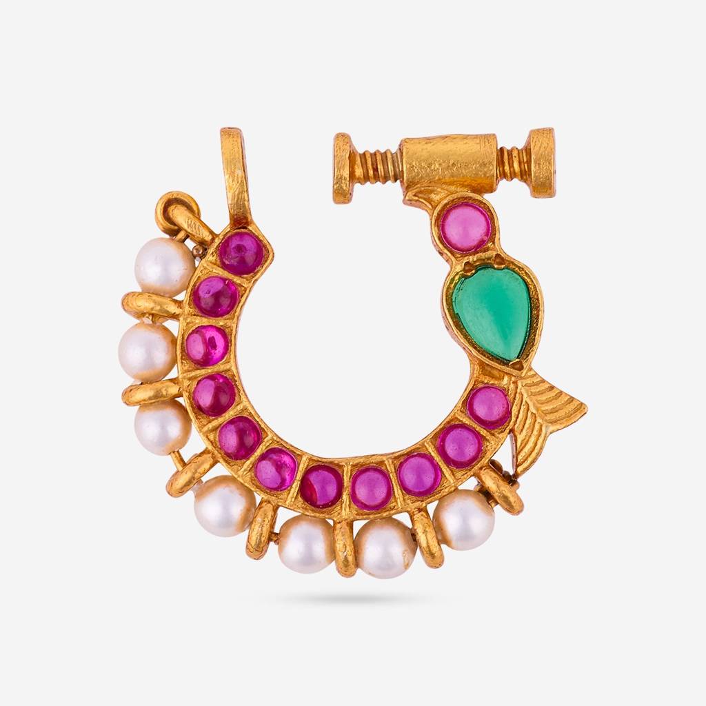 Gold Plated - Bridesmaid Temple Nath - 452608 : 452608