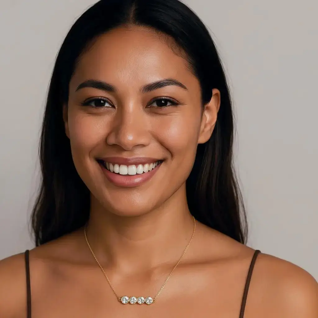 Crystal Bar Jewellery Set (Necklace + Earrings) | 18K Gold Plated | Cz Stones : TWLK-JWLRYSET-WMNS-CRSTLBAR-GLD-PK3