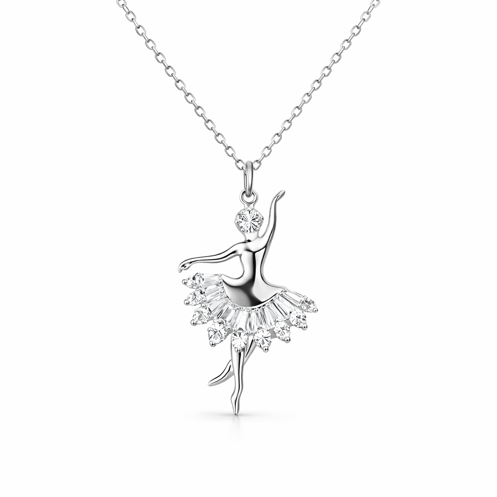 Graceful Ballerina Silver Pendant – Dance Of Elegance : TRPRDJ0113