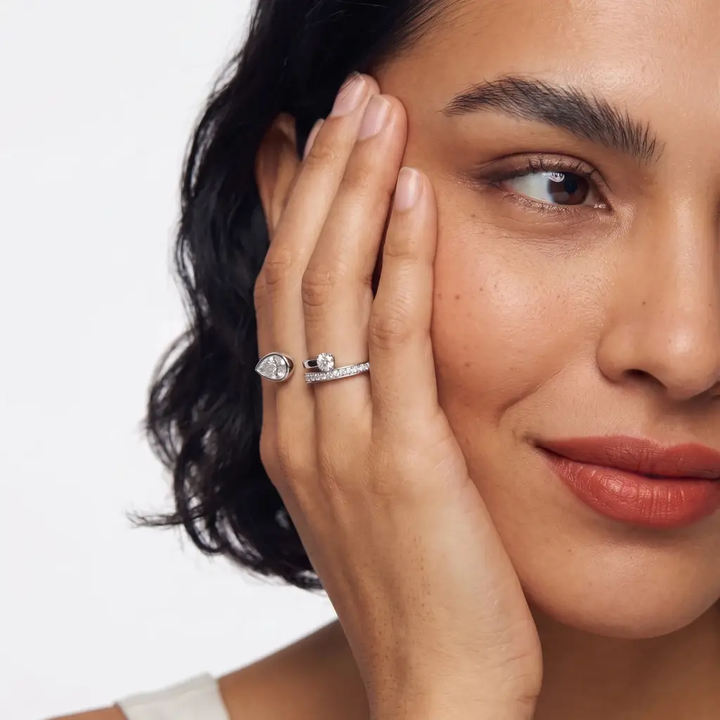 925 Sterling Silver Play Line Ring For Women : RGS0035-5