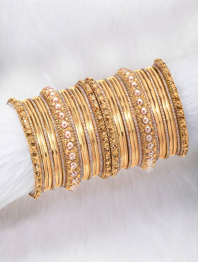 Metal Chuda Bangle Set For Women Wedding Bridal Indian Traditional Ethnic Jewellery : PF51B42CRM