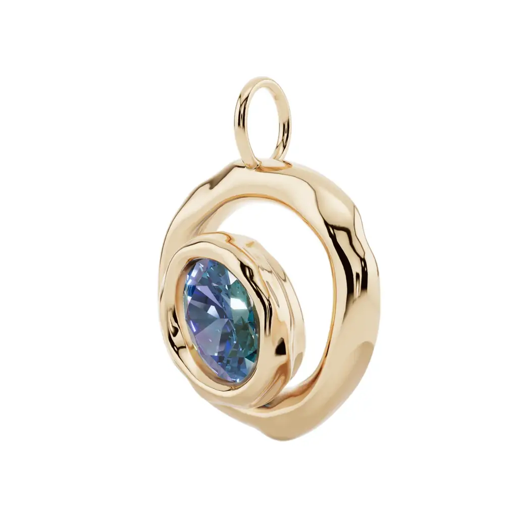 Eclipse Halo Semi Silver Pendant Necklace : VFL08-G-SM