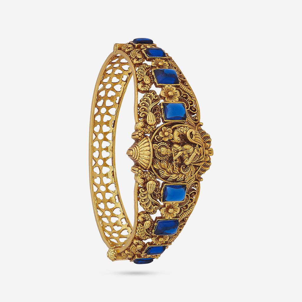 Sapphire Gold - Plated Bridesmaid Antique Kada - 442864 : 442864