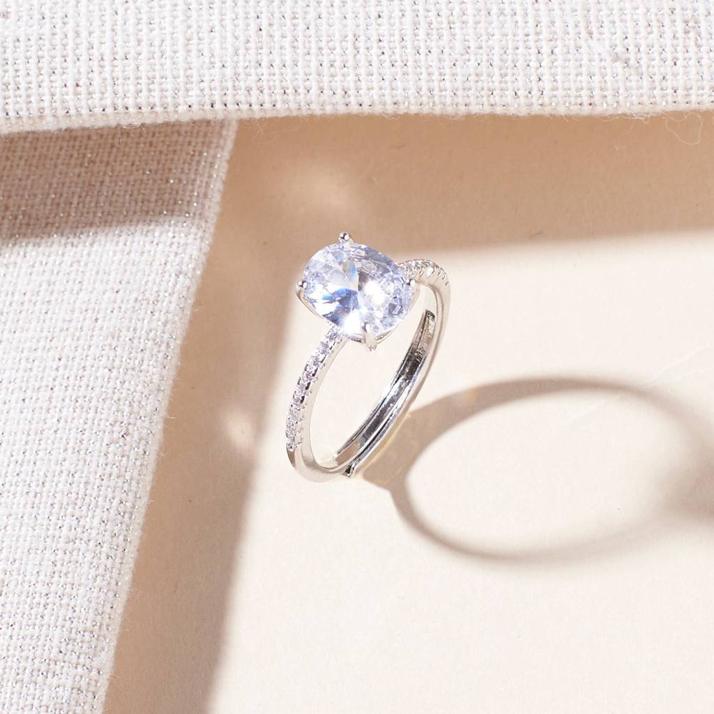 Cora Solitaire Silver Ring : RS13565-S