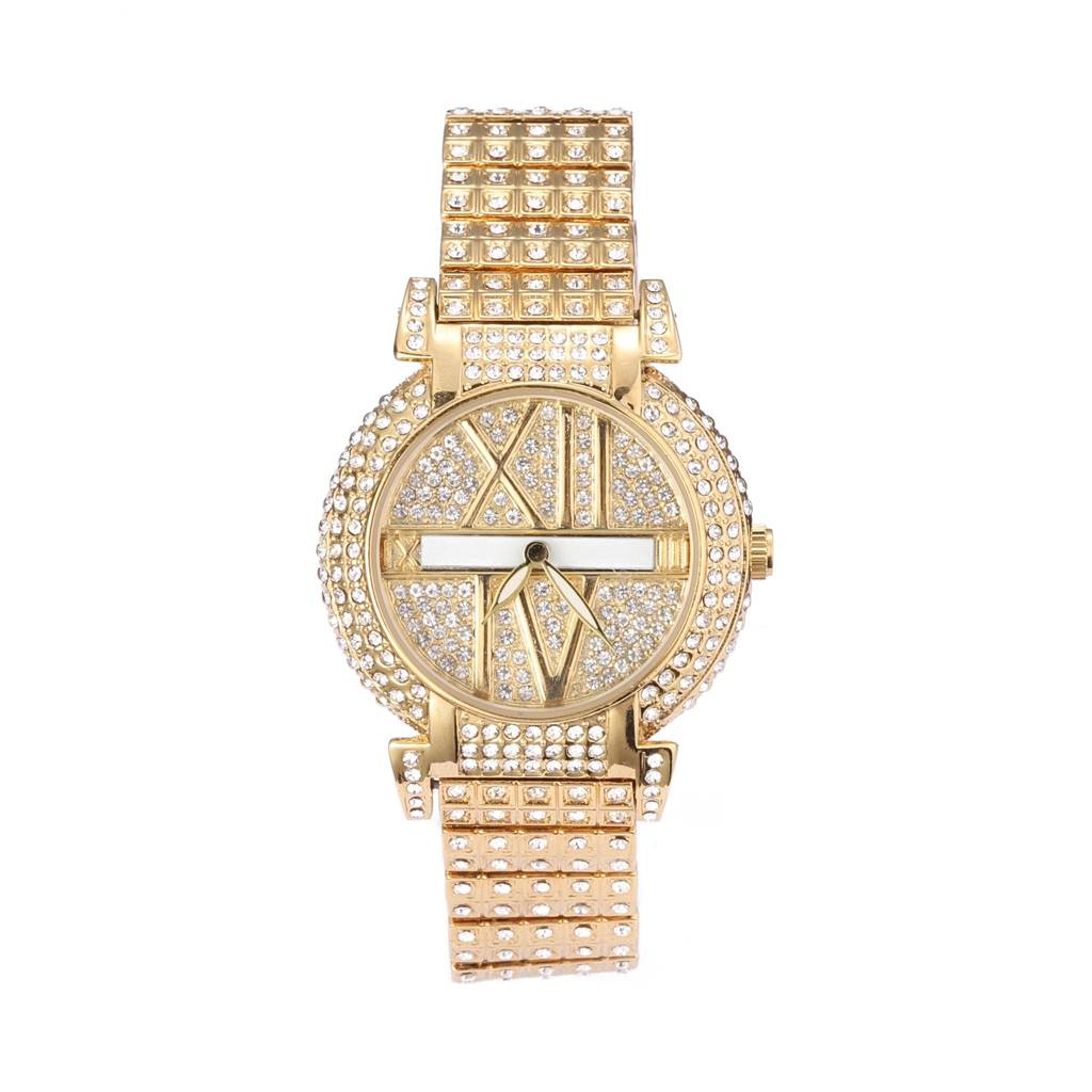 Fully Stone-Studded Watch Bracelet For Women : WT-S-0023-G-G
