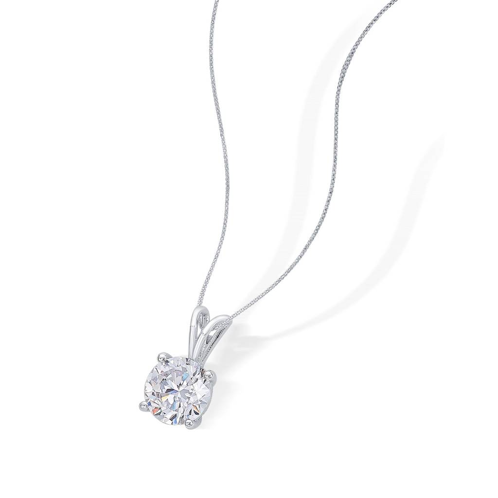 Zircon Solitaire Classic 925 Sterling Silver Pendant(Without Chain) : NPWW00100041
