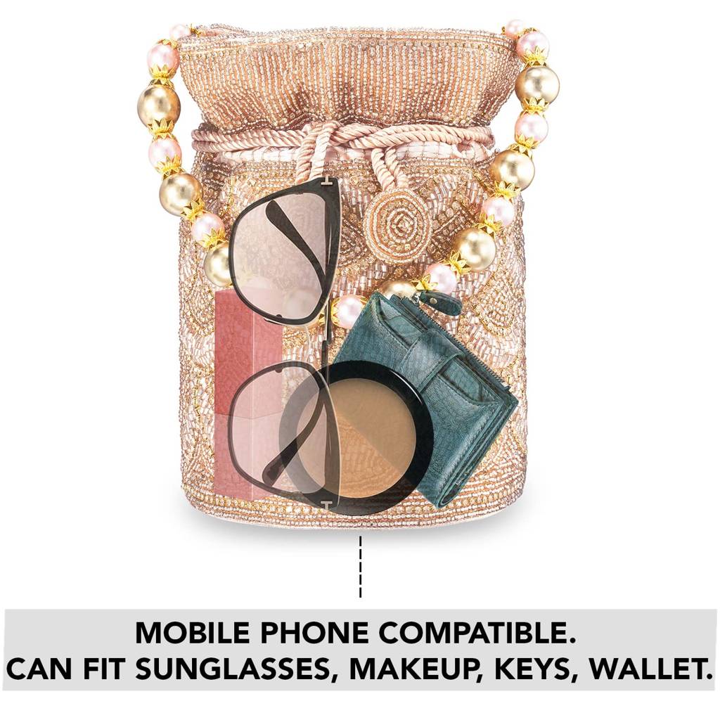 Potli Bags For Women Evening Bag Clutch Ethnic Bride Purse With Drawstring (P70C) : P70C