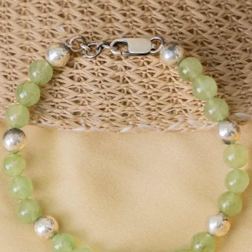 Aventurine Grapes Silver Bracelet : ZV-BRC-NAT-011