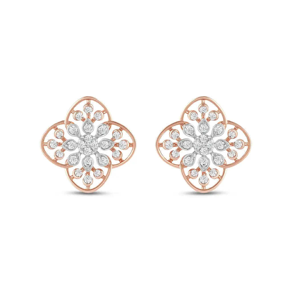Avia Diamond Stud Earrings : ER1285_18K_PG
