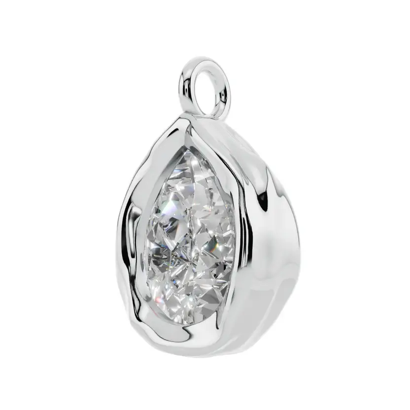 Prism Drop Semi Silver Pendant Necklace : VFL11-S-SM