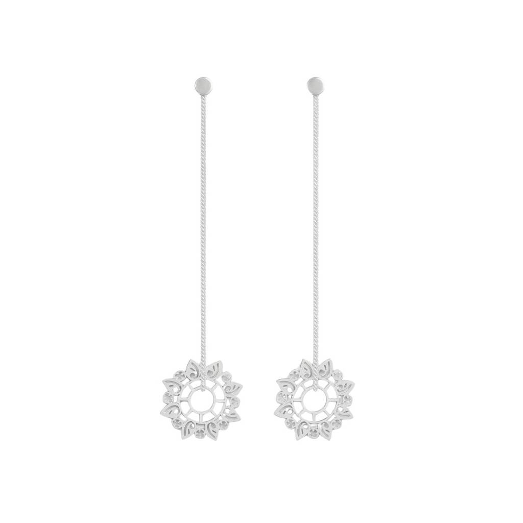 Silver Abstract Filigree Dangler Earring : 88410775