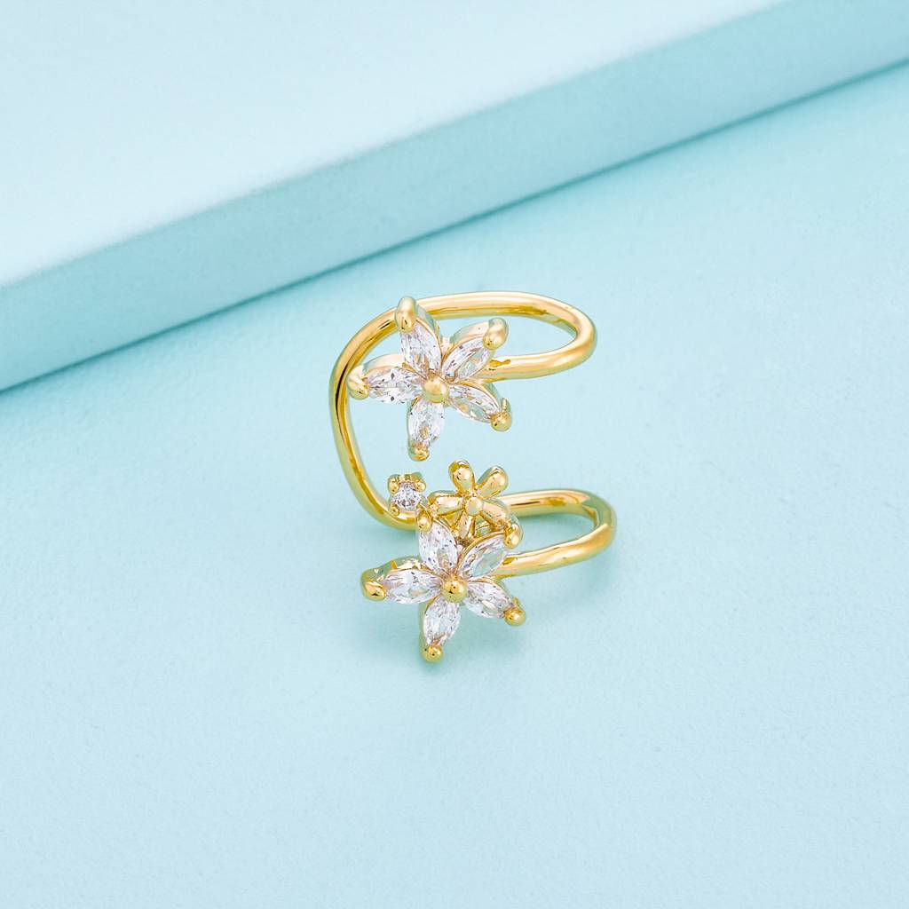 White Gold - Plated Casual Wear Trendy Zircon Earring - 460200 : 460200