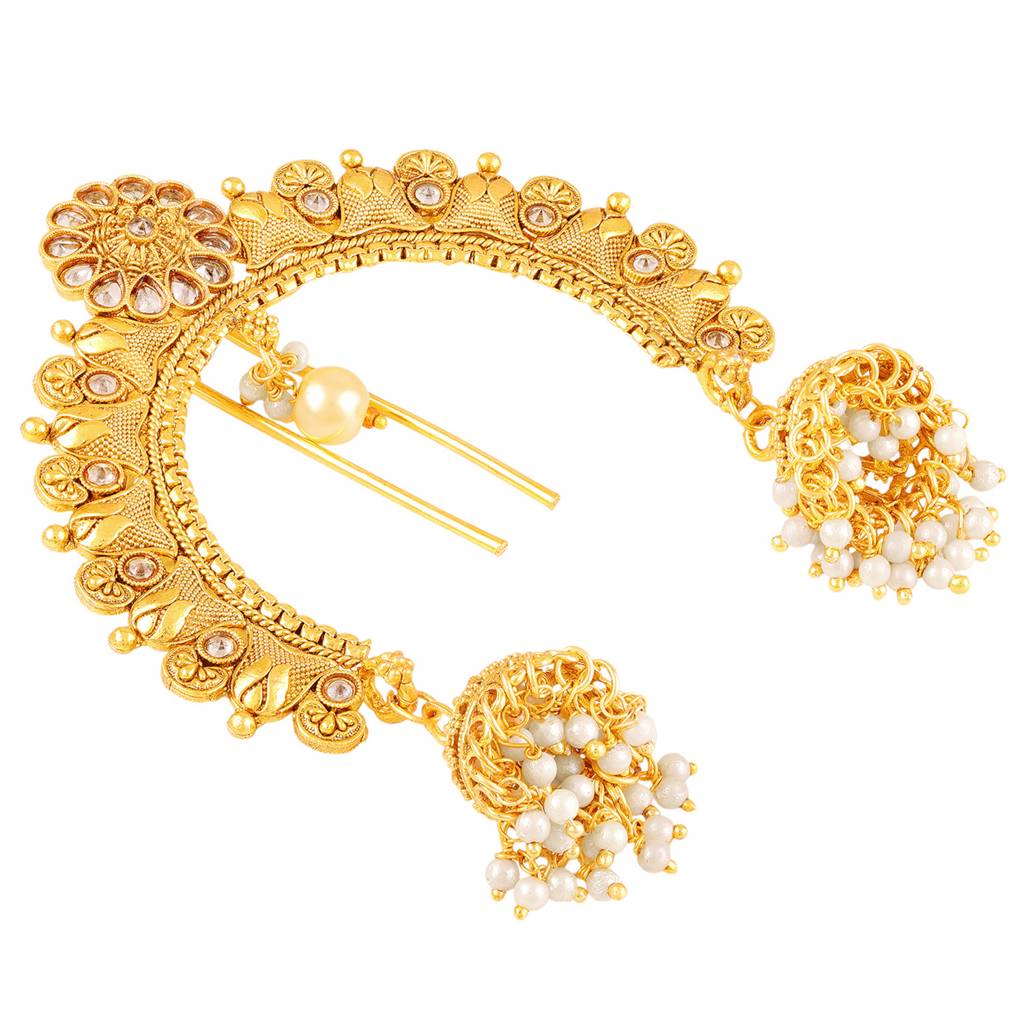 Peora Gold Plated Kundan & Beads Studded Ethnic Hair Juda  display picture 1
