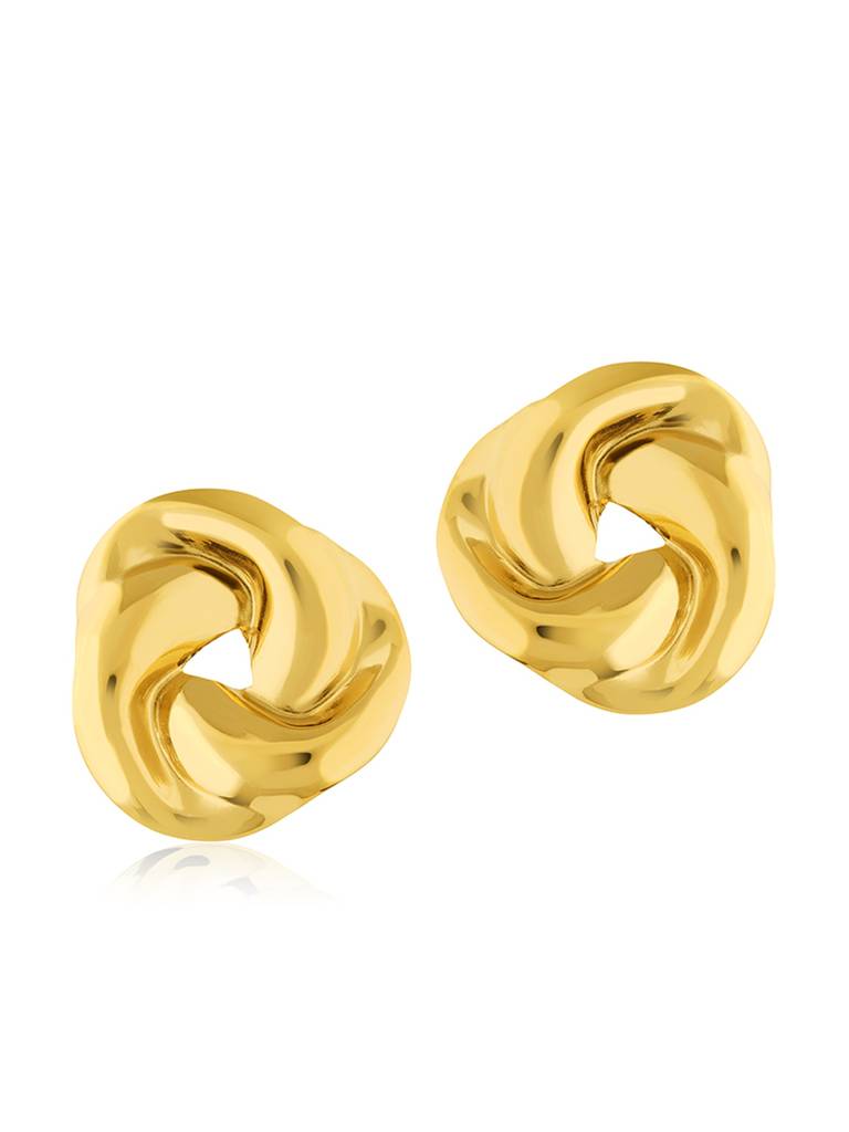 18K Gold Plated Swirl Stud Earrings Stainless Steel Waterproof & Anti-Tarnish : E35ASSS0G
