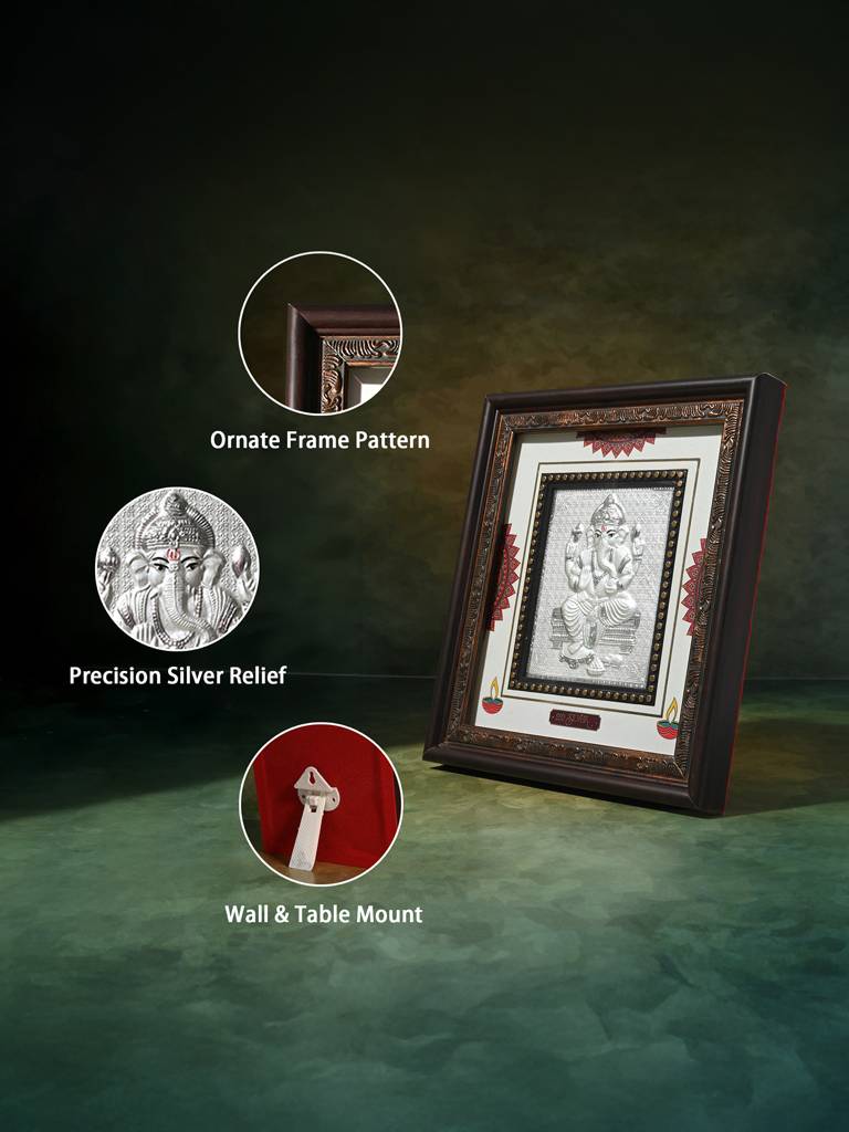 Pure 999 Silver Ganesh Frame : CTGFT343