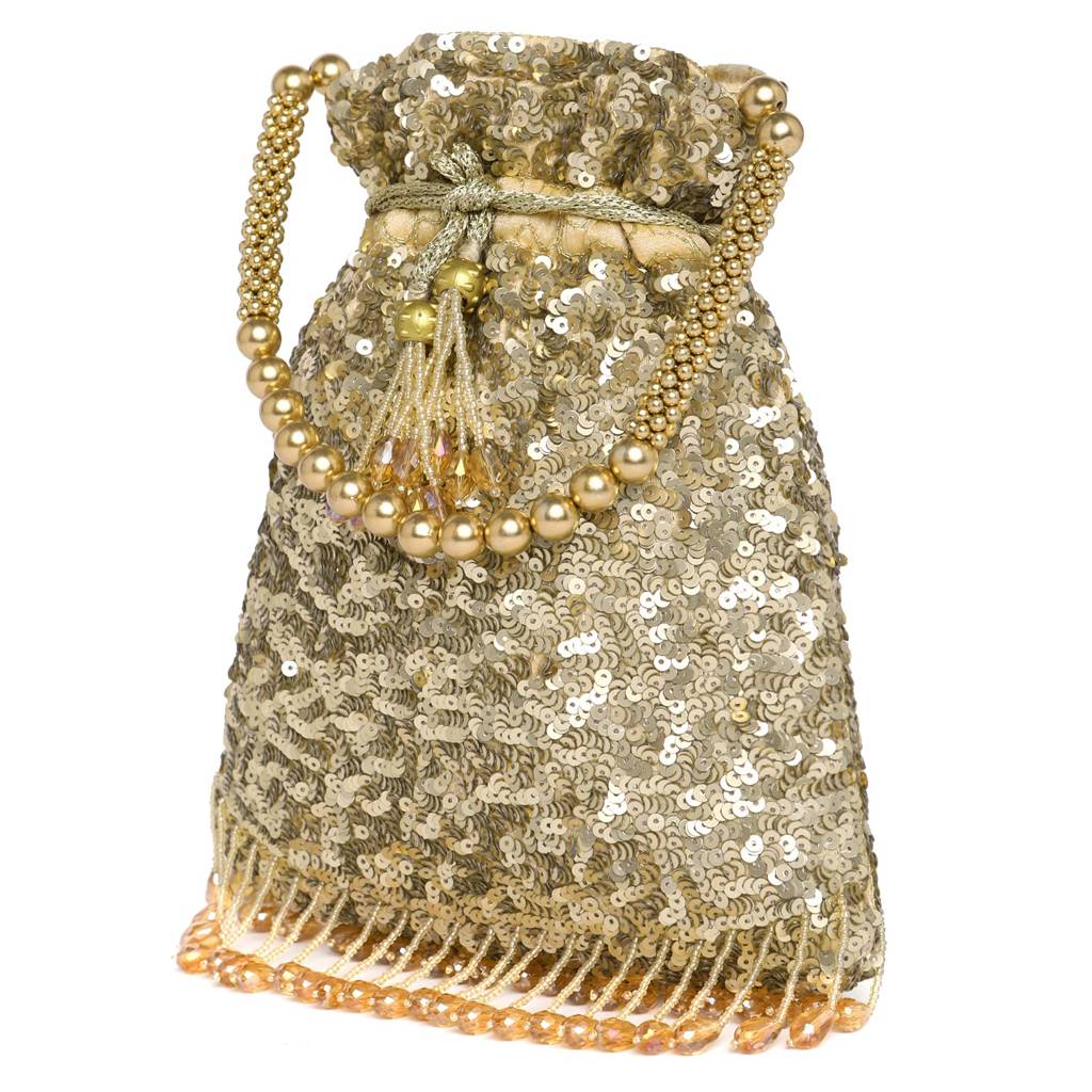 Potli Bags For Women Evening Bag Clutch Ethnic Bride Purse With Drawstring (P15Crm) : P15G