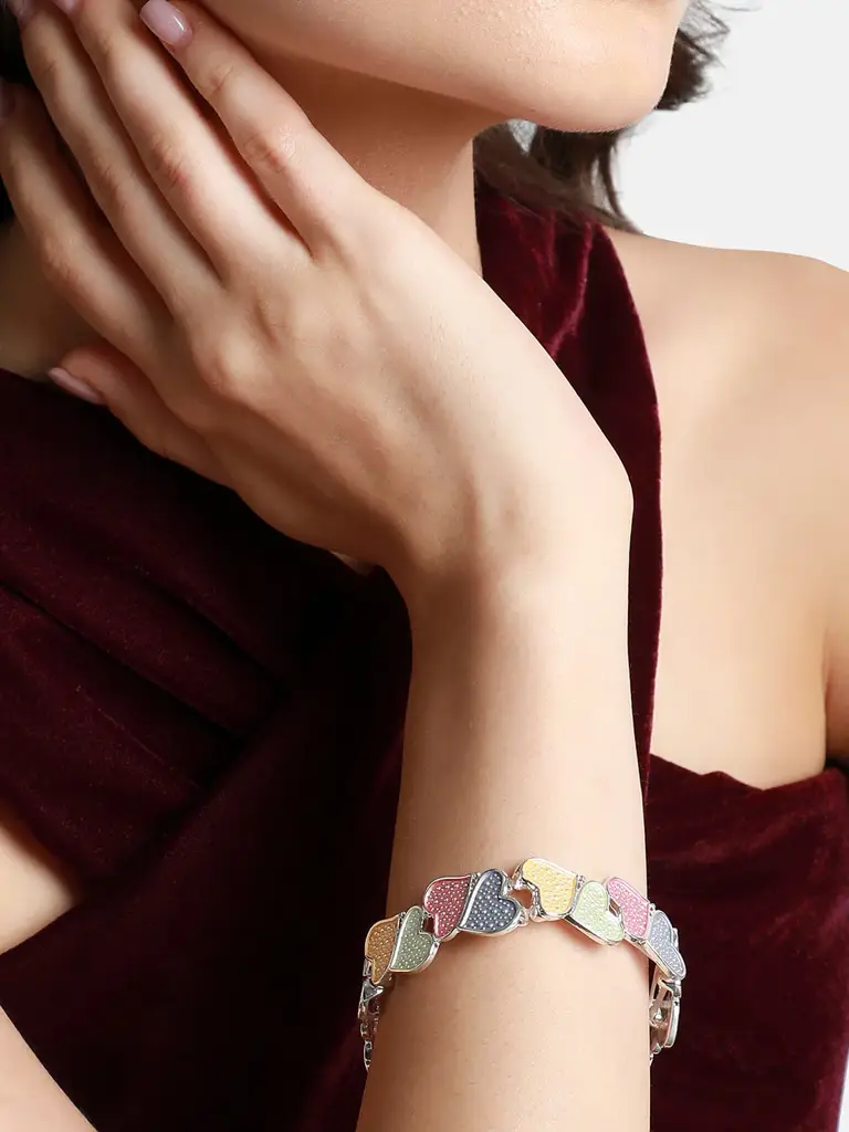 Rupika-Women'S Multicolour Pastel Hearts Bracelet : SOHIBR9700