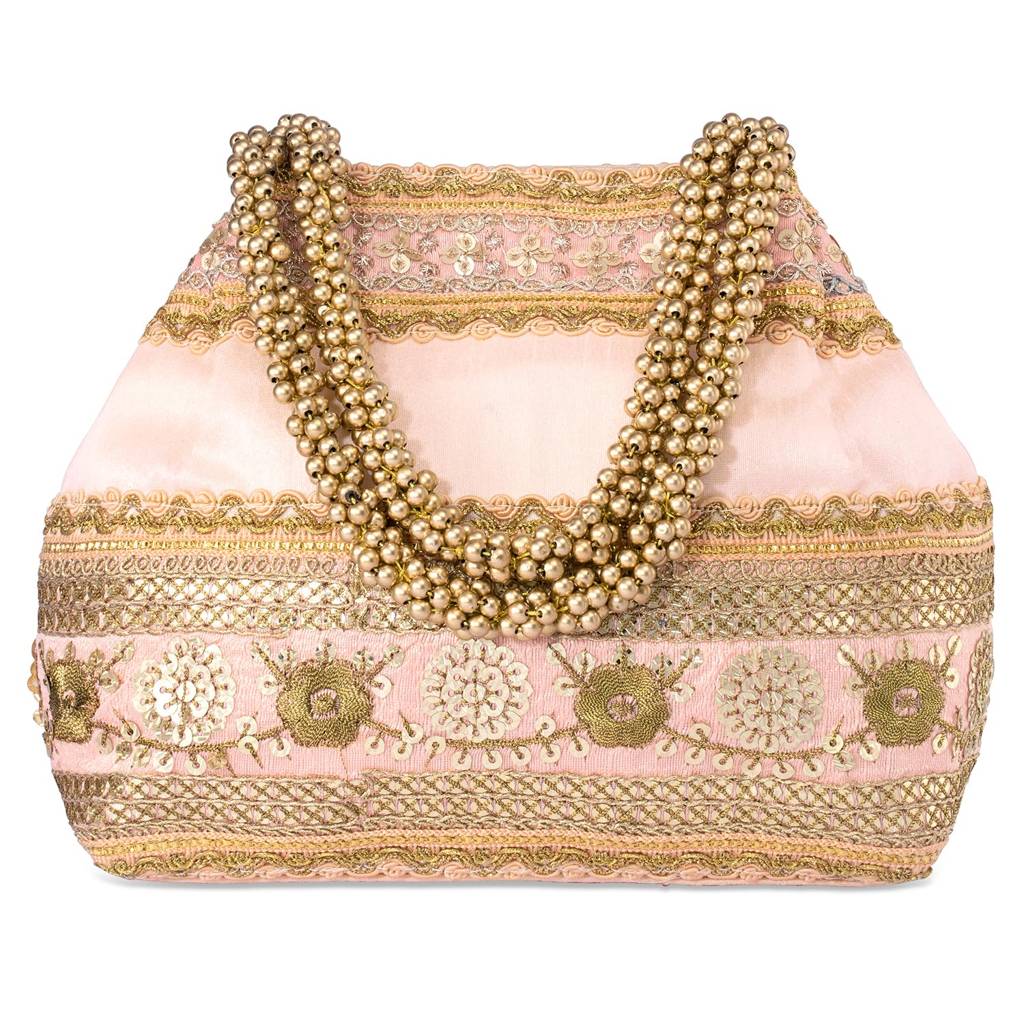 Potli Purses For Women Handmade Evening Handbag Stylish Bridal Fashion Wristlet Bag For Girls (P185Pch) : P185PCH