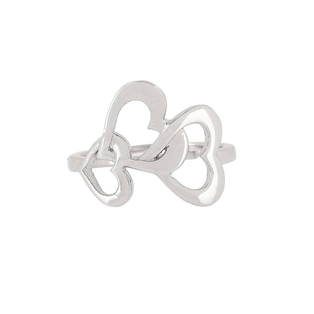 925 Sterling Silver Valentine'S Day Collection Interlocked Hearts Ring : 8905124492392