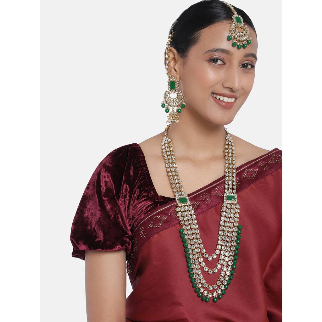 Peora Jodha Akbar Style Choker Necklace Bridal Jewellery Set Gift For Women : PF36BRLS02G