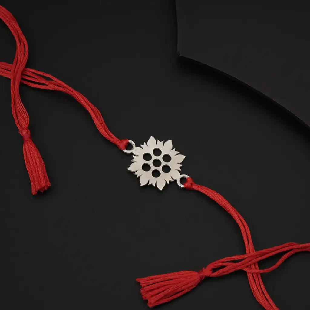 Silver Laser Cut Rakhi : 83427479